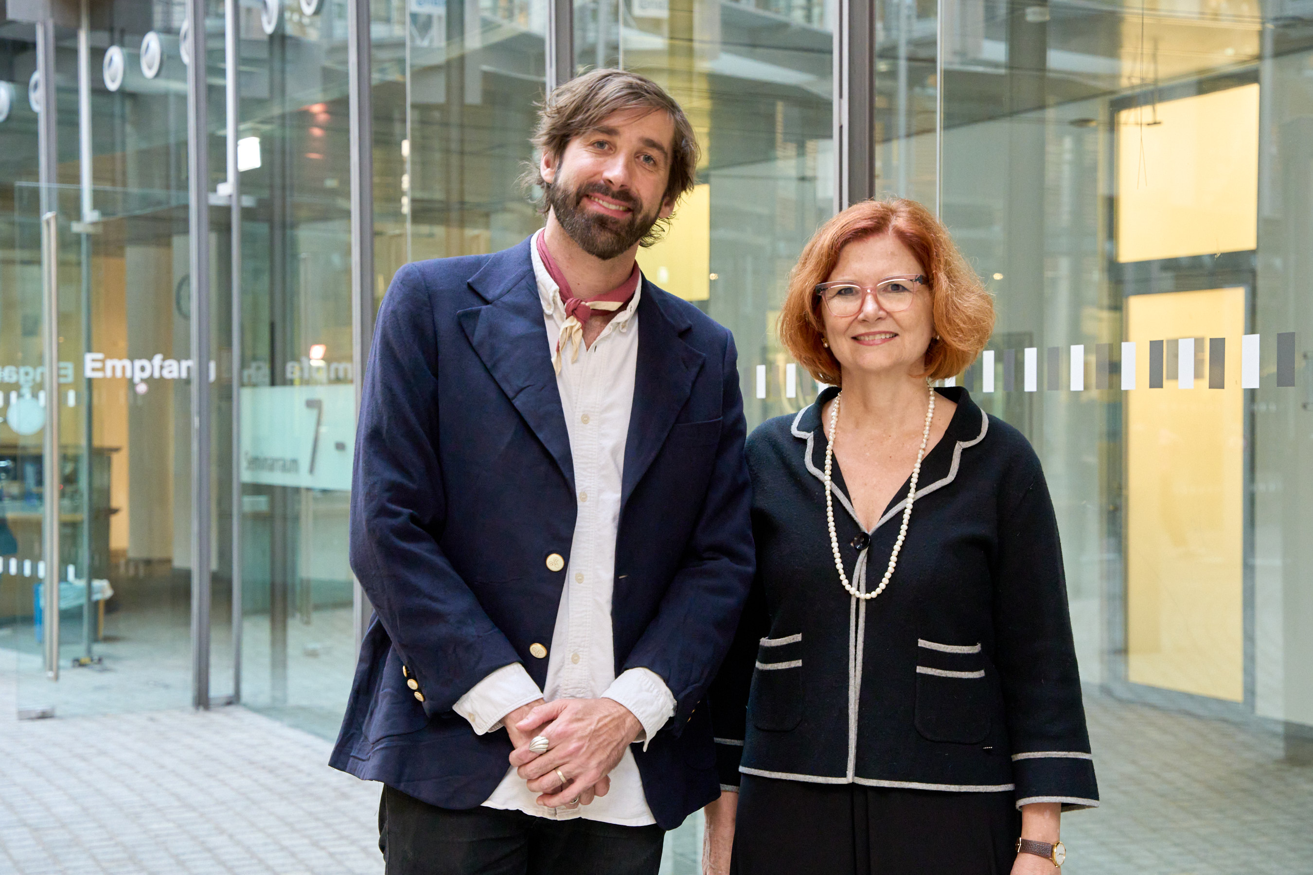 Rolf Lessenich Fellows im Wintersemester 2024/25: Dr. Aaron Nyerges (University of Sydney) und Professorin Dr. Eugenia Fosalba (University of Girona)